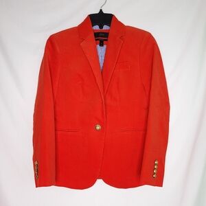 J CREW Women's Campbell Corduroy Red Blazer Size 0 PETITE